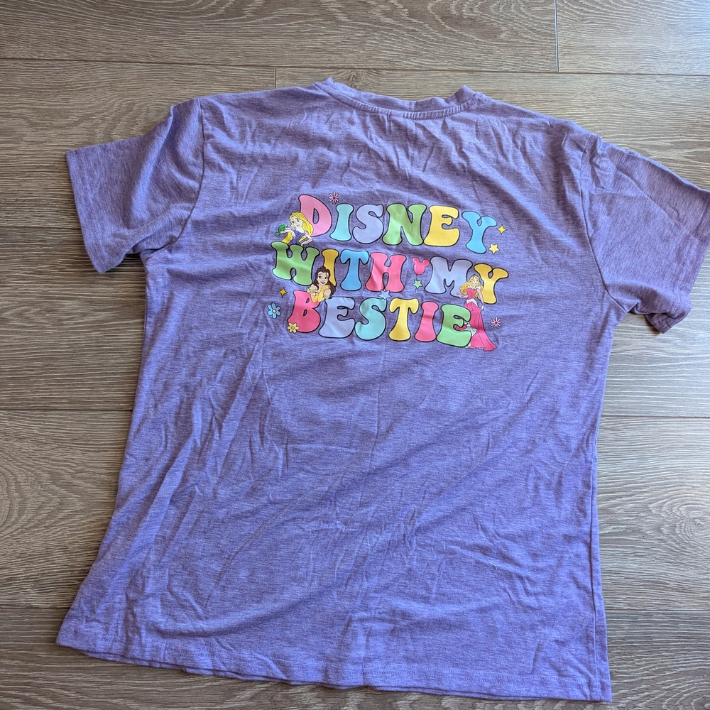 Purple Disney With My Bestie T Shirt Size SmallVinyl graphic. Never Worn